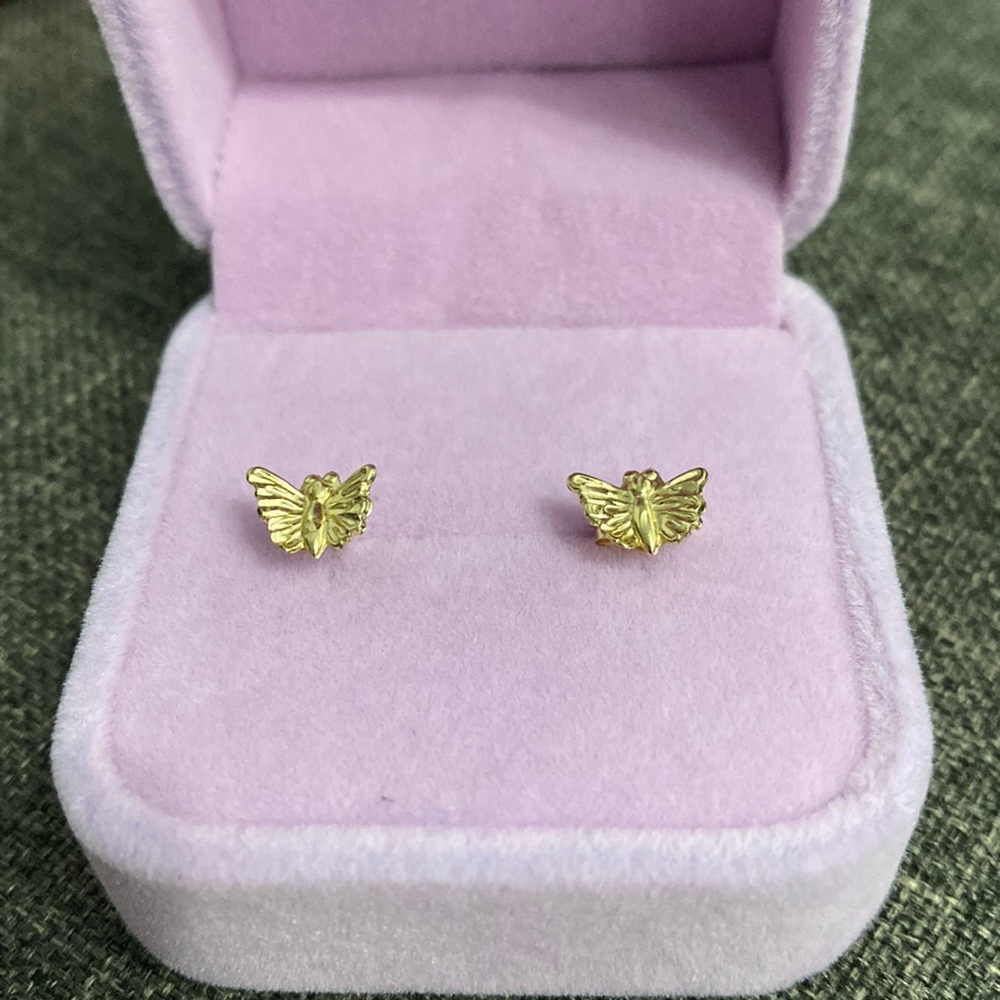 14kt butterfly earrings